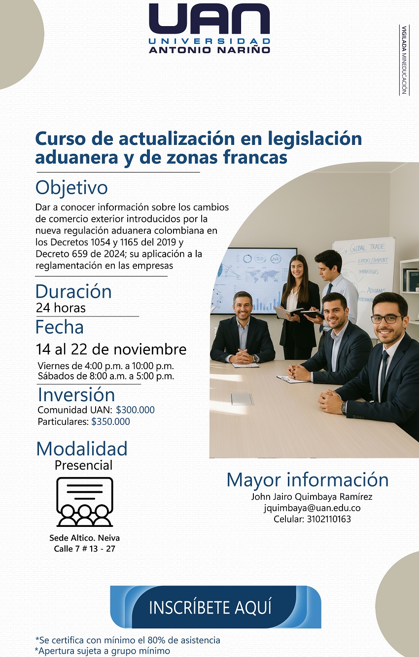 ActualizacionLegislacionAduaneraZonasFrancas NeivaPresencial M