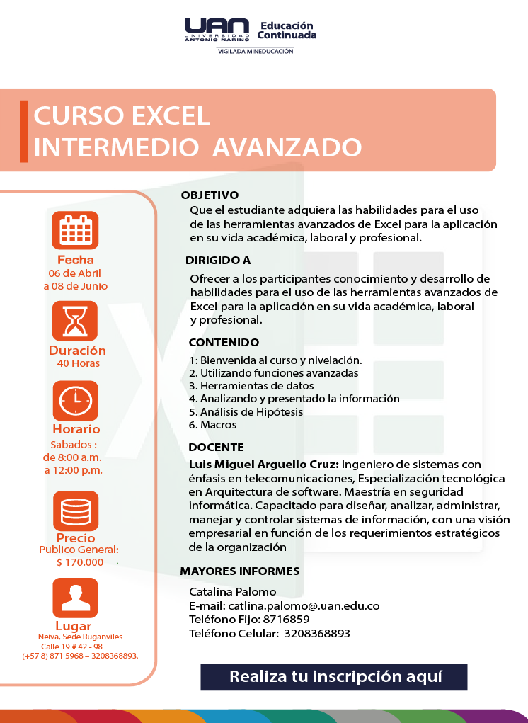 CursoExcelIntermedioAvanzado Neiva2019 Mailing