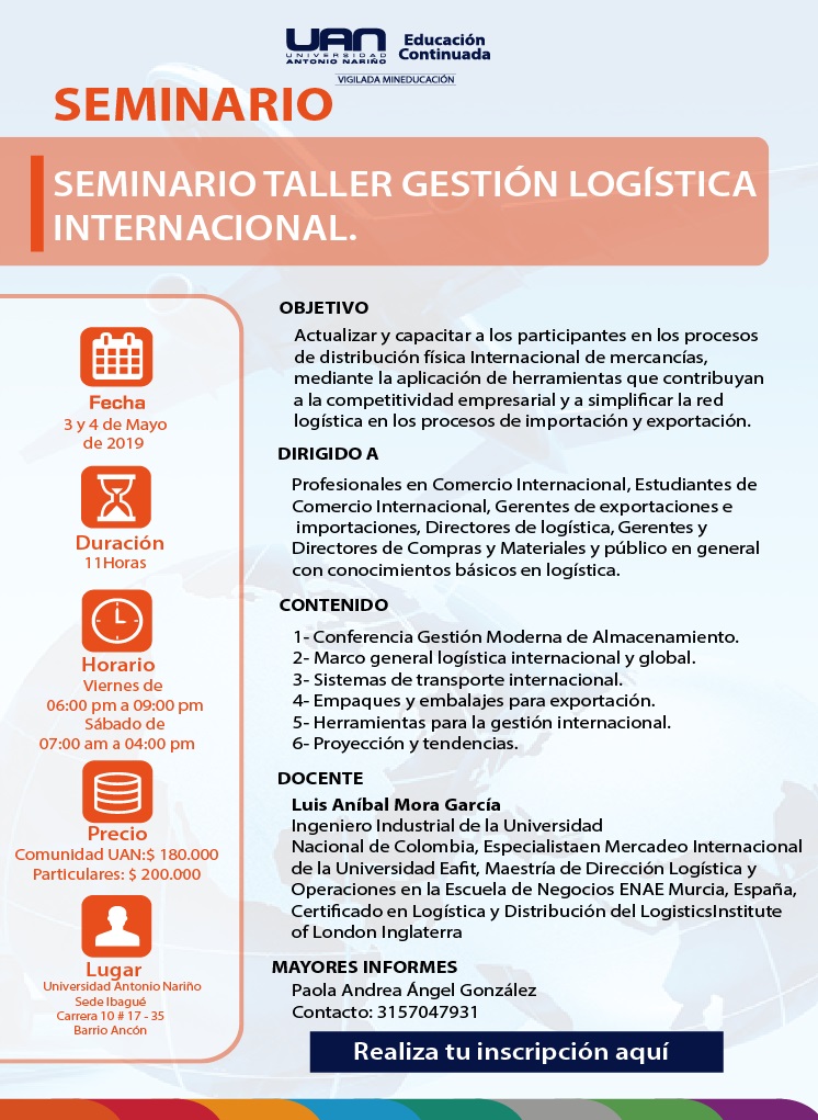 SeminarioTallerGestionLogisticaInternacional Ibague2019 M