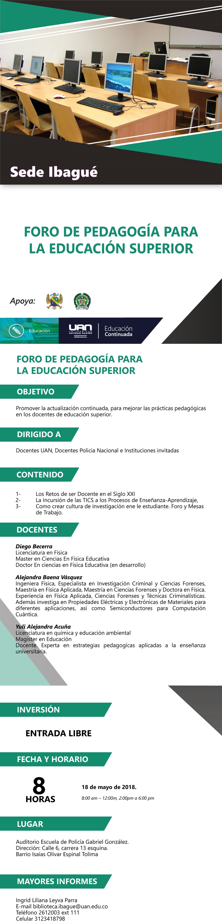 MailingForoPedagogiaEducacionSuperior Ibague2018