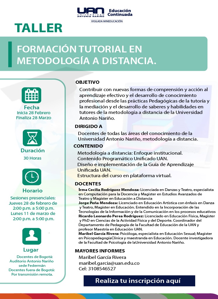 TallerFormacionTutorialMetodologiaDistancia Federman2019 Mailing