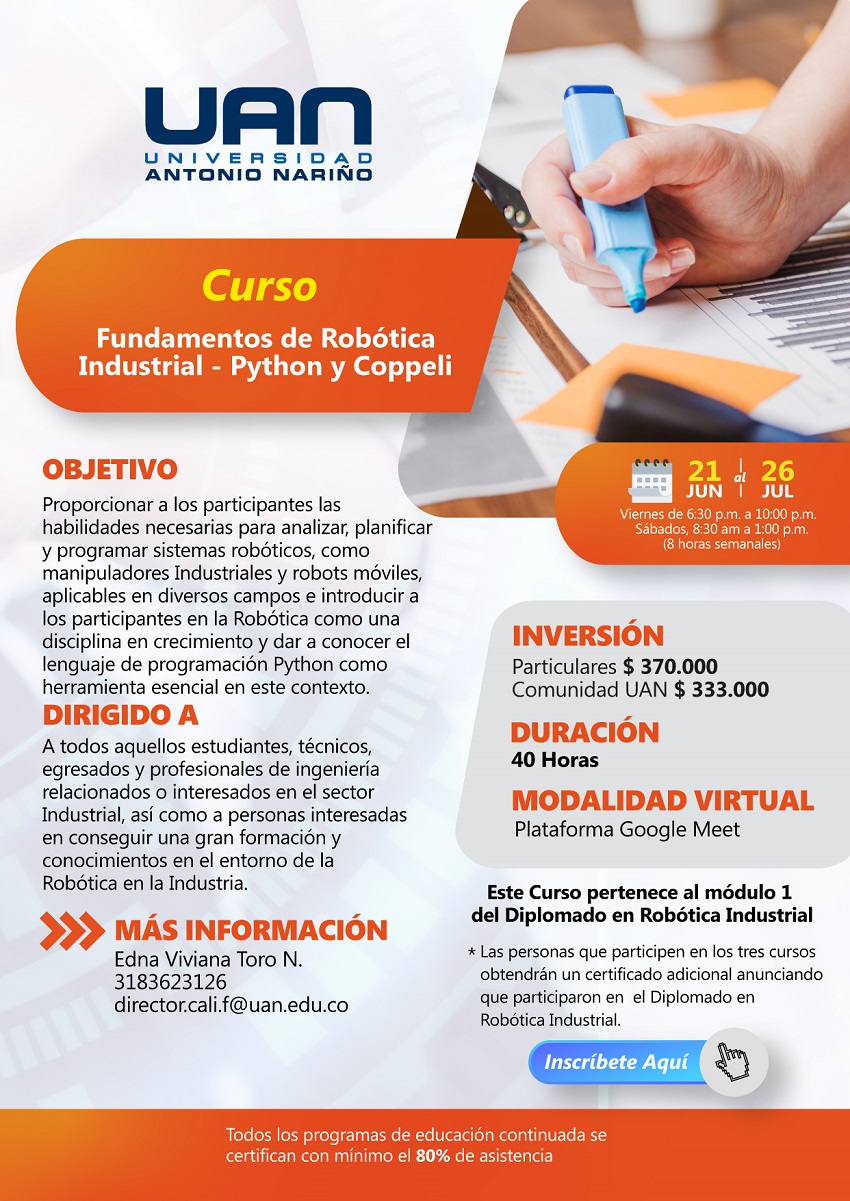 FundamentosRoboticaIndustrial PythonCoppeli CaliVirtual M