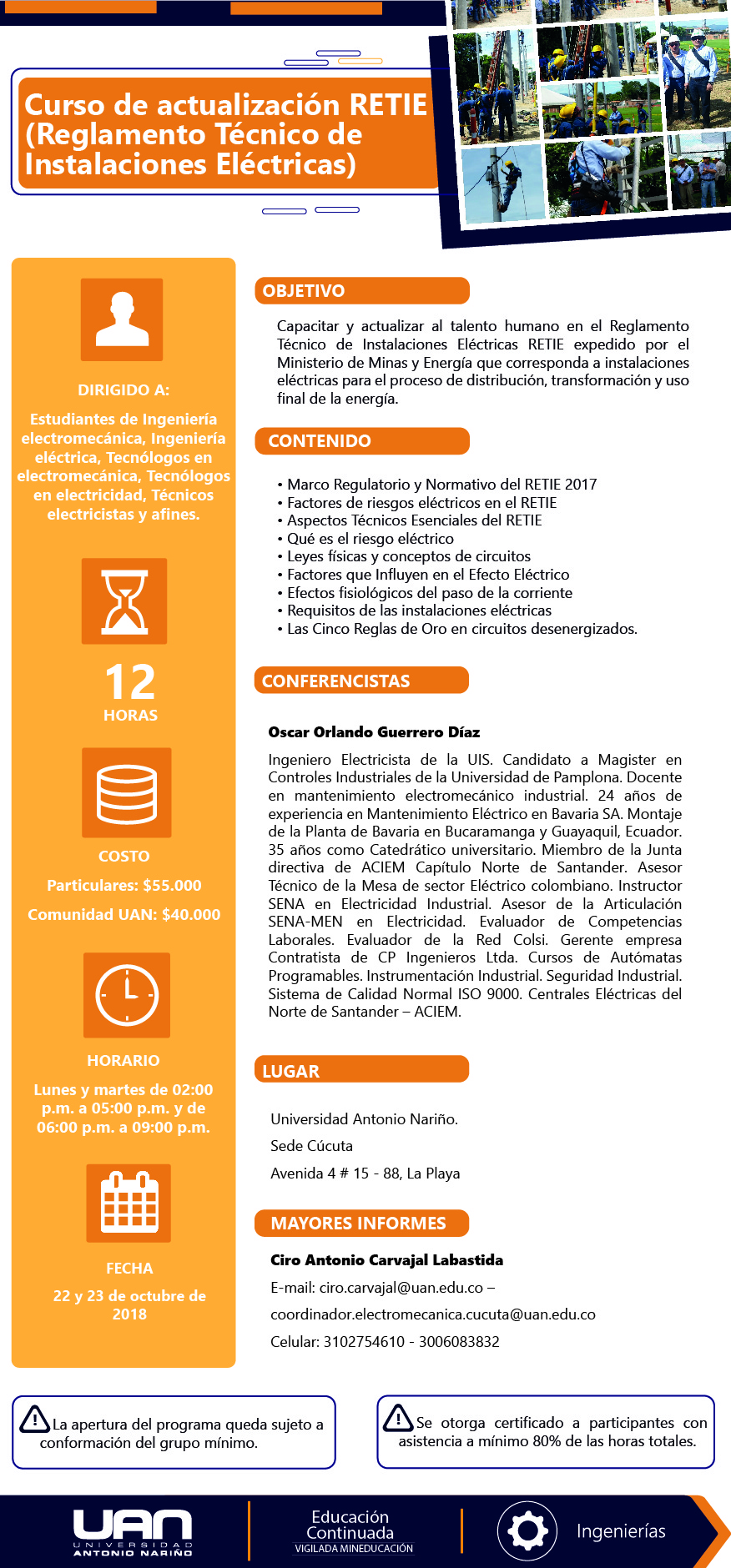 MailingCursoActualizacionRETIE Cucuta2018