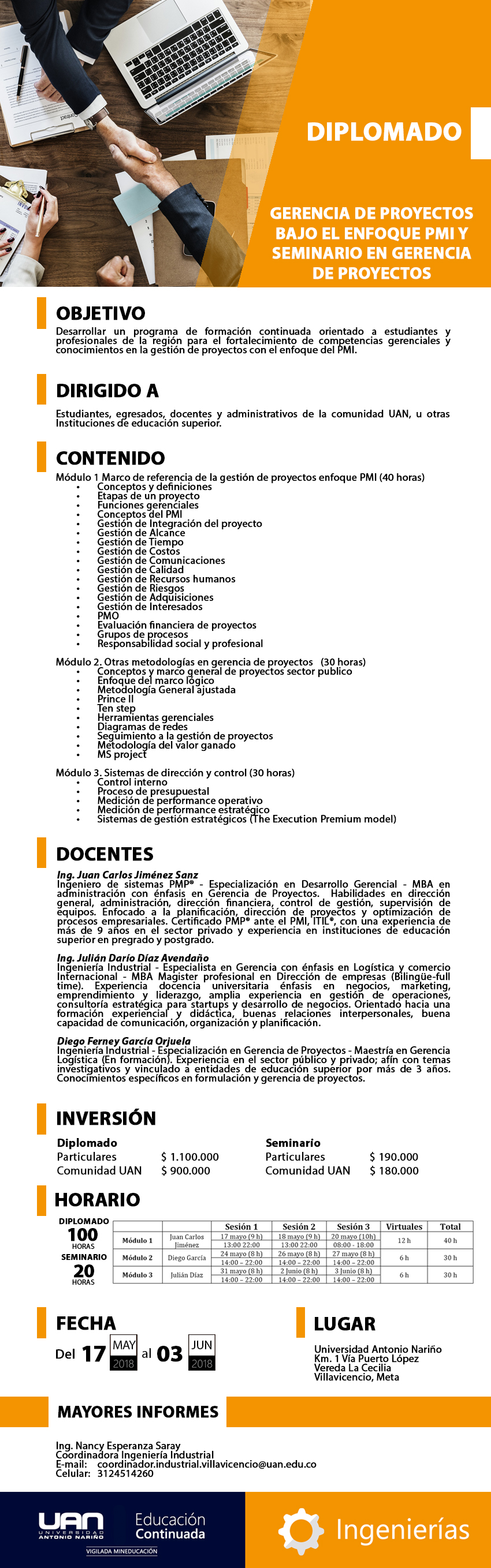 MailingDiplomadoGerenciaProyectos Villavicencio2018