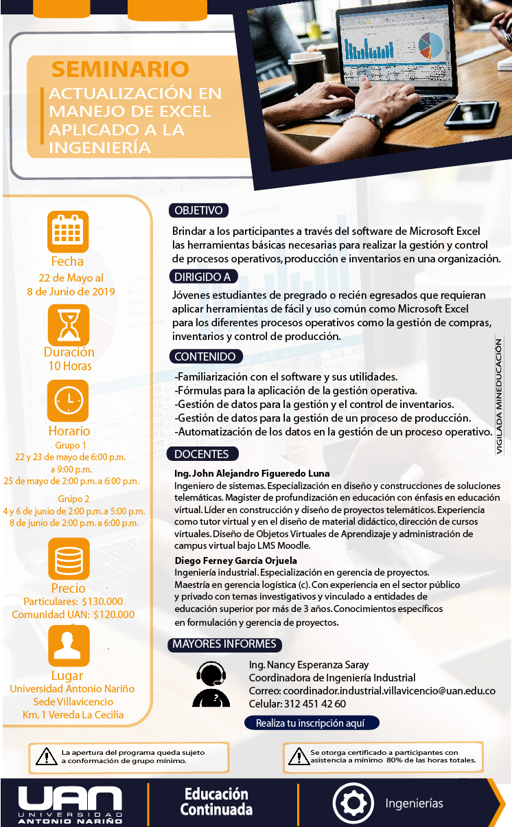 ActualizacionManejoExcelAplicadoIngenieria Villavicencio2019 M