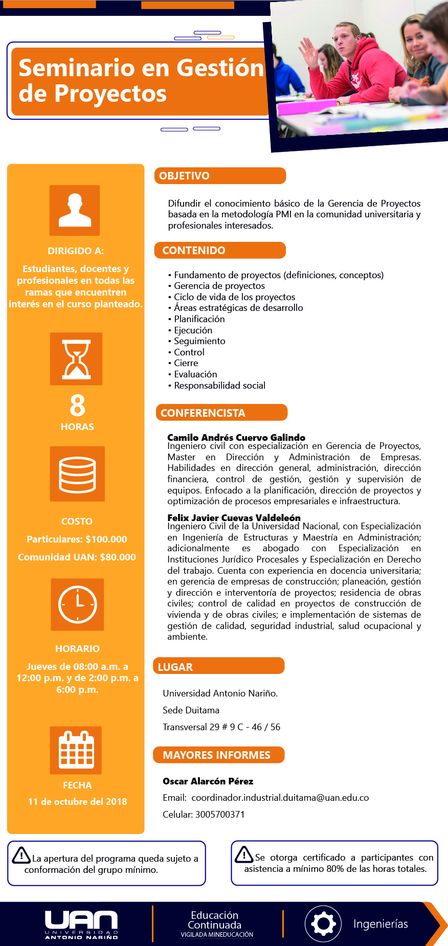 MailingSeminarioGestionProyectos Duitama2018