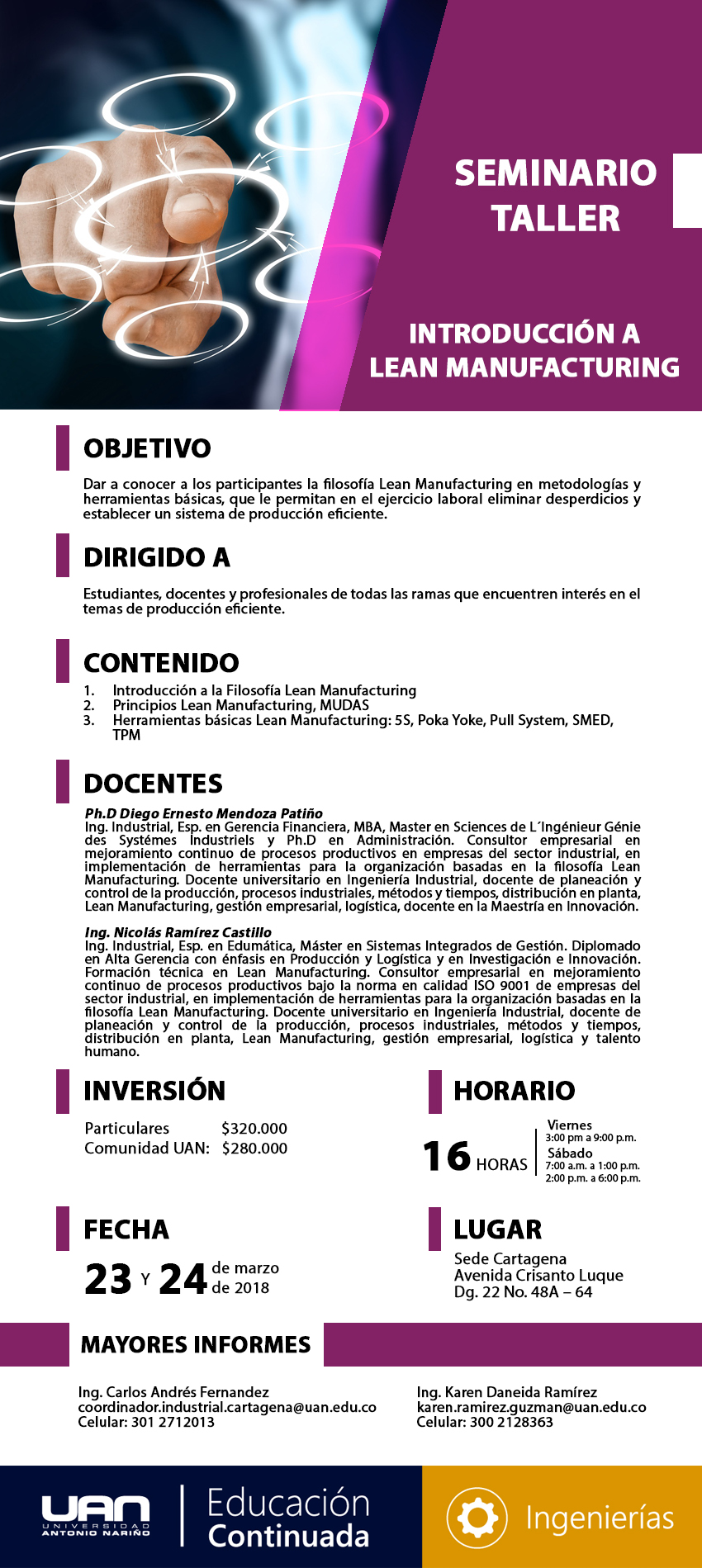 MailingSeminarioTallerIntroduccionLeanManufacturing Cartagena2018