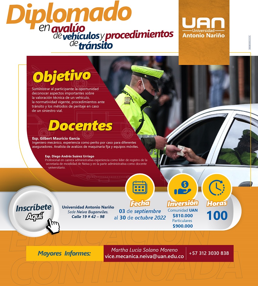 AvaluoVehiculosProcedimientosTransito NeivaPresencial2022 M
