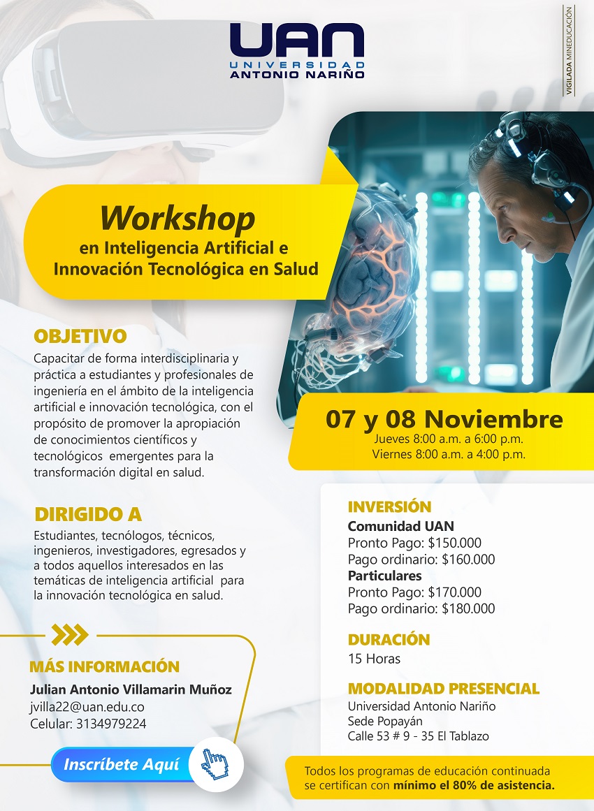 InteligenciaArtificialInnovacionTecnologicaSalud PopayanPresencial M