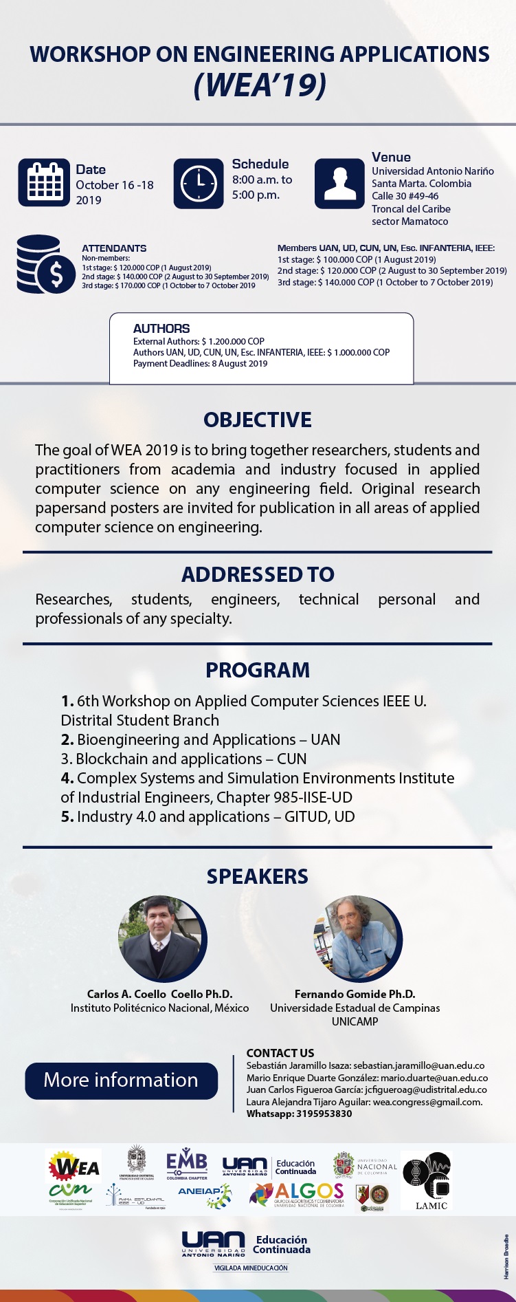 WorkshopOnEngineeringApplications SantaMarta2019 M