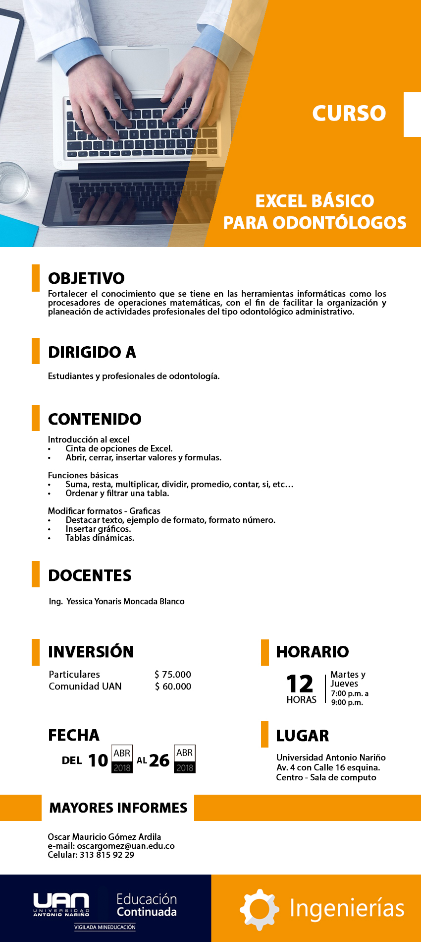 MailingCursoExcelBasicoOdontologos Cucuta2018