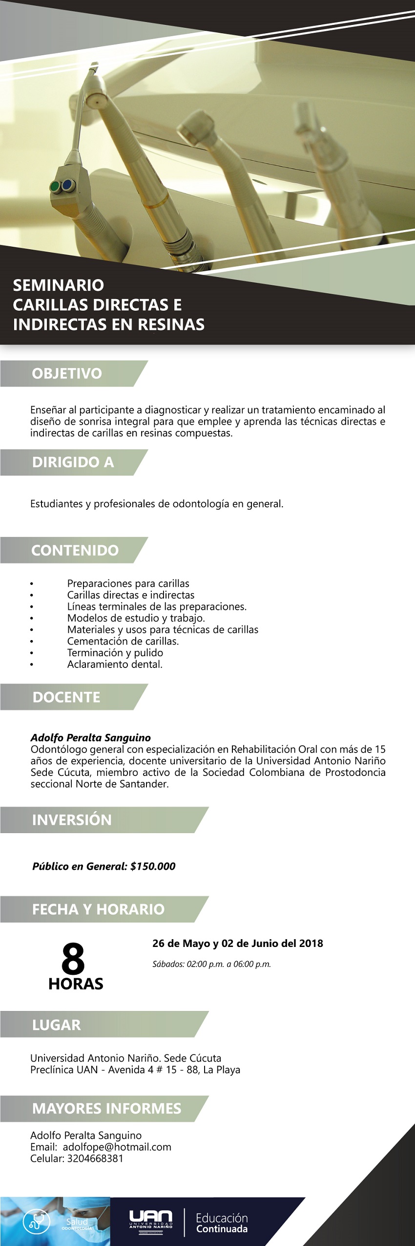 MailingSeminarioCarillasDirectasIndirectasResinas Cucuta2018