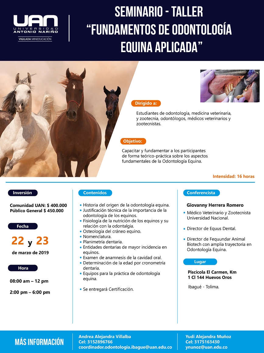 SeminarioTallerFundamentosOdontologiaEquina Ibague2019 Mailing