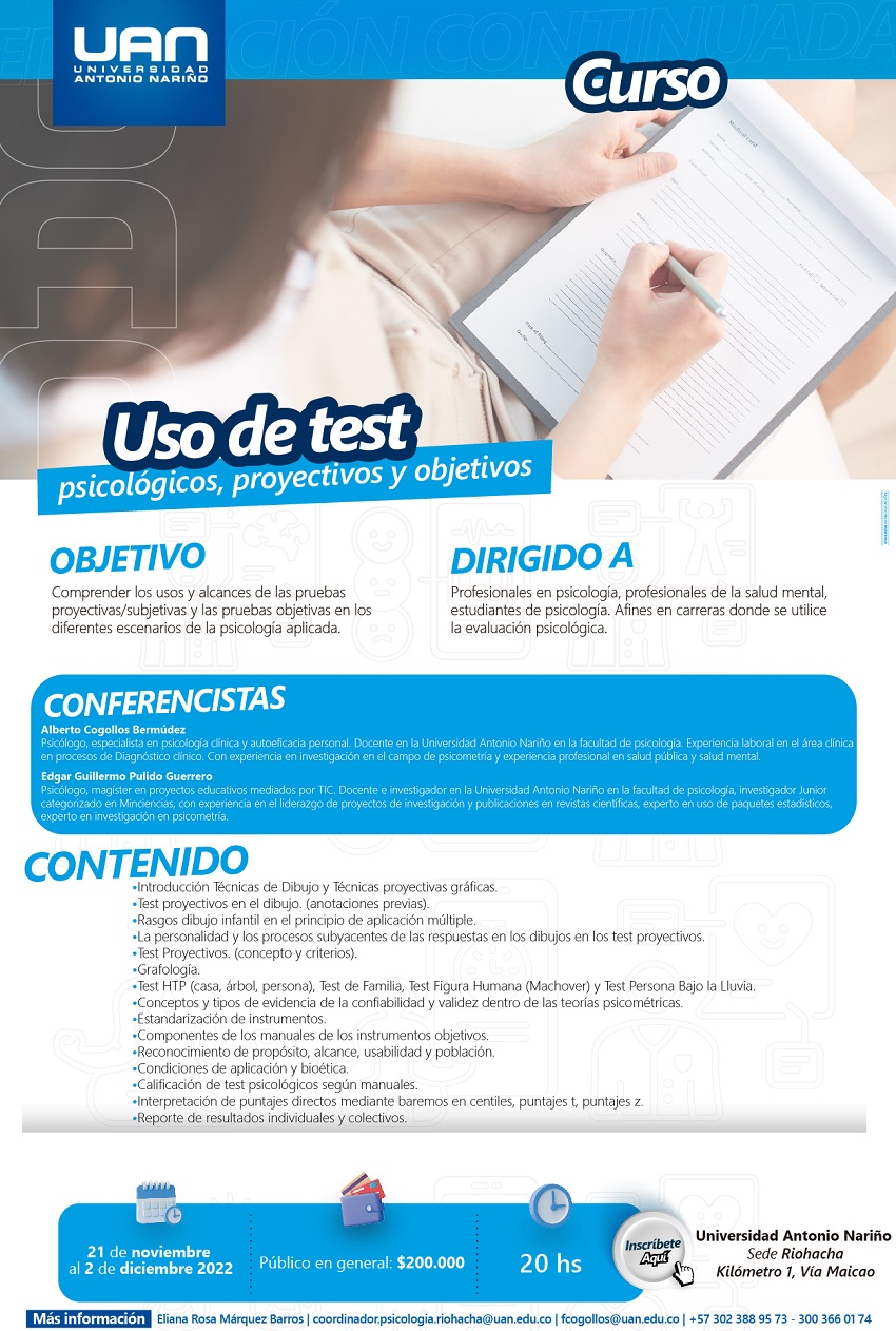 UsoTestPsicologicosProyectivosObjetivos RiohachaPresencial M