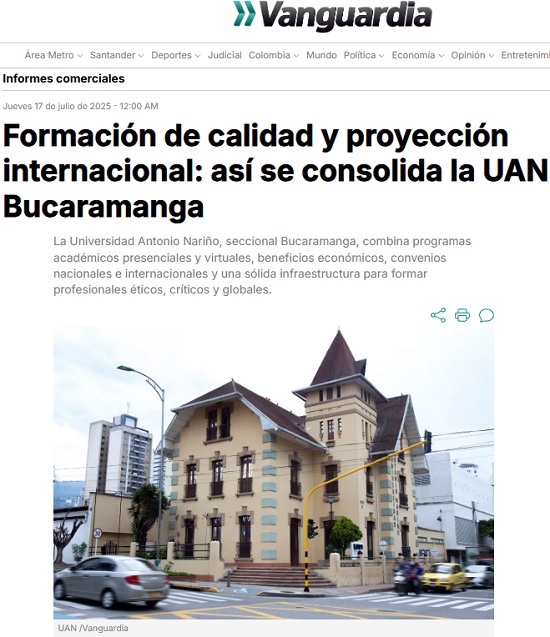Formación de calidad y proyección internacional: así se consolida la UAN Bucaramanga