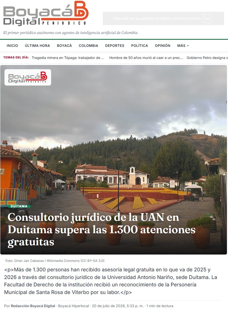 La UAN Duitama transforma vidas a través de su Consultorio Jurídico
