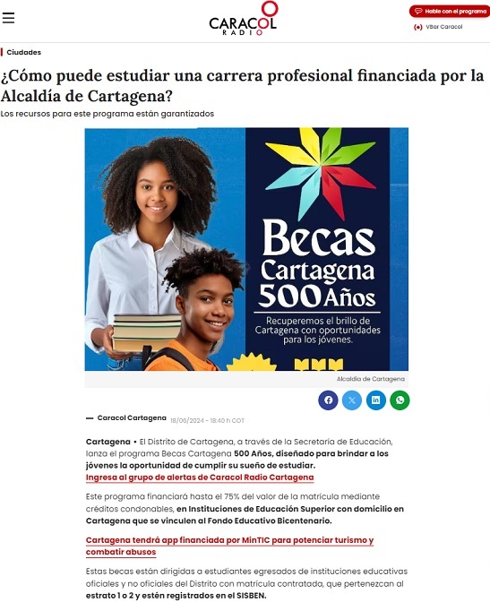 ComoPuedeEstudiarCarreraProfesionalFinanciadaPorAlcaldiaCartagena