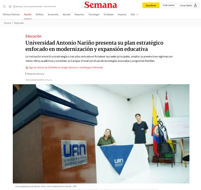 Universidad Antonio Narino presenta su plan estrategico enfocado en modernizacion y expansion educativa
