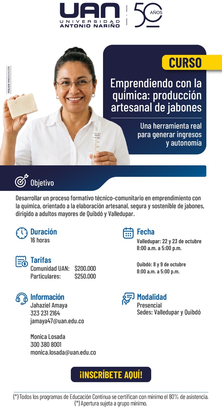 Curso: Emprendiendo con la química: Producción artesanal de jabones