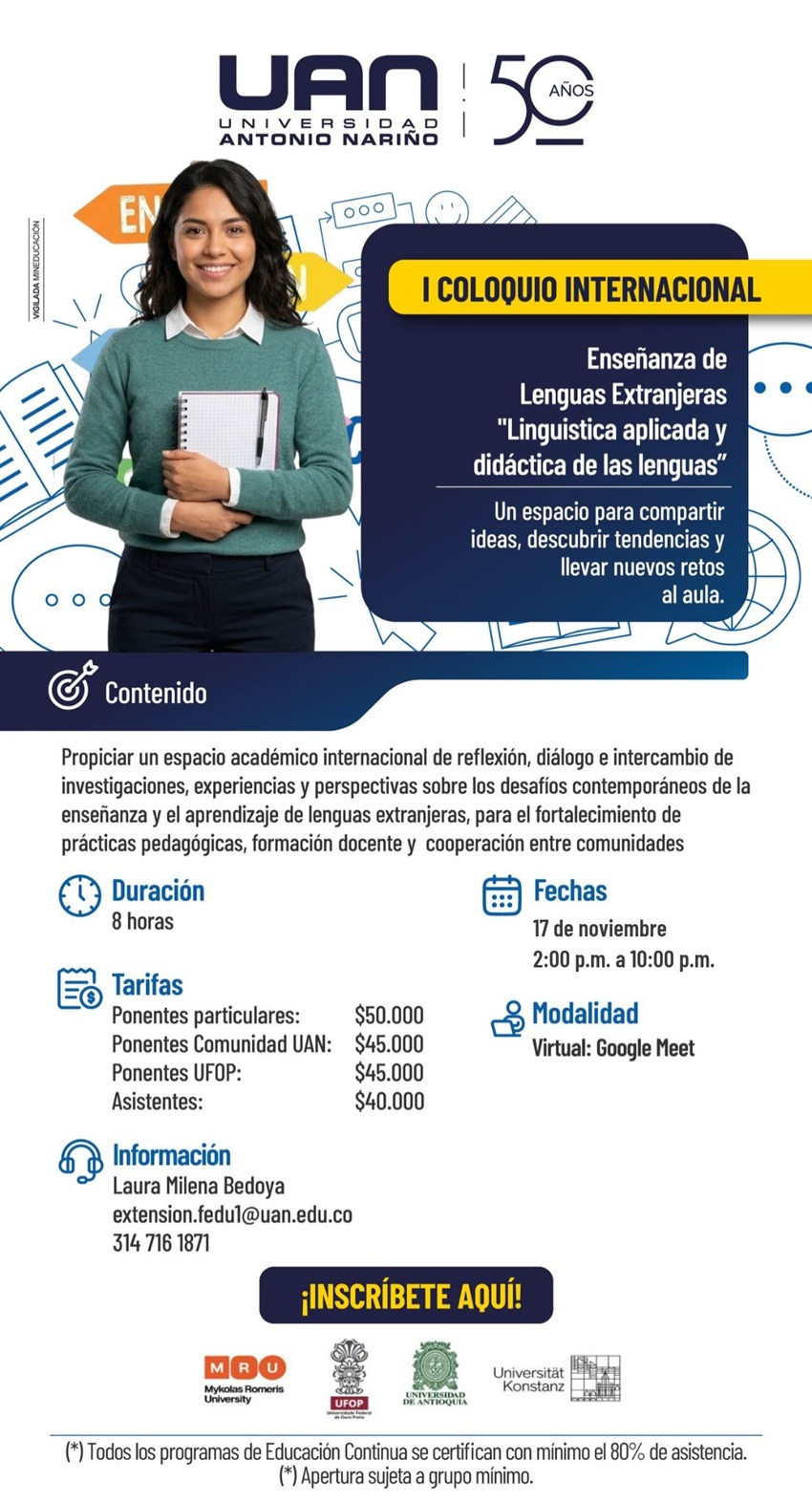I Coloquio internacional: Enseñanza de las lenguas extranjeras