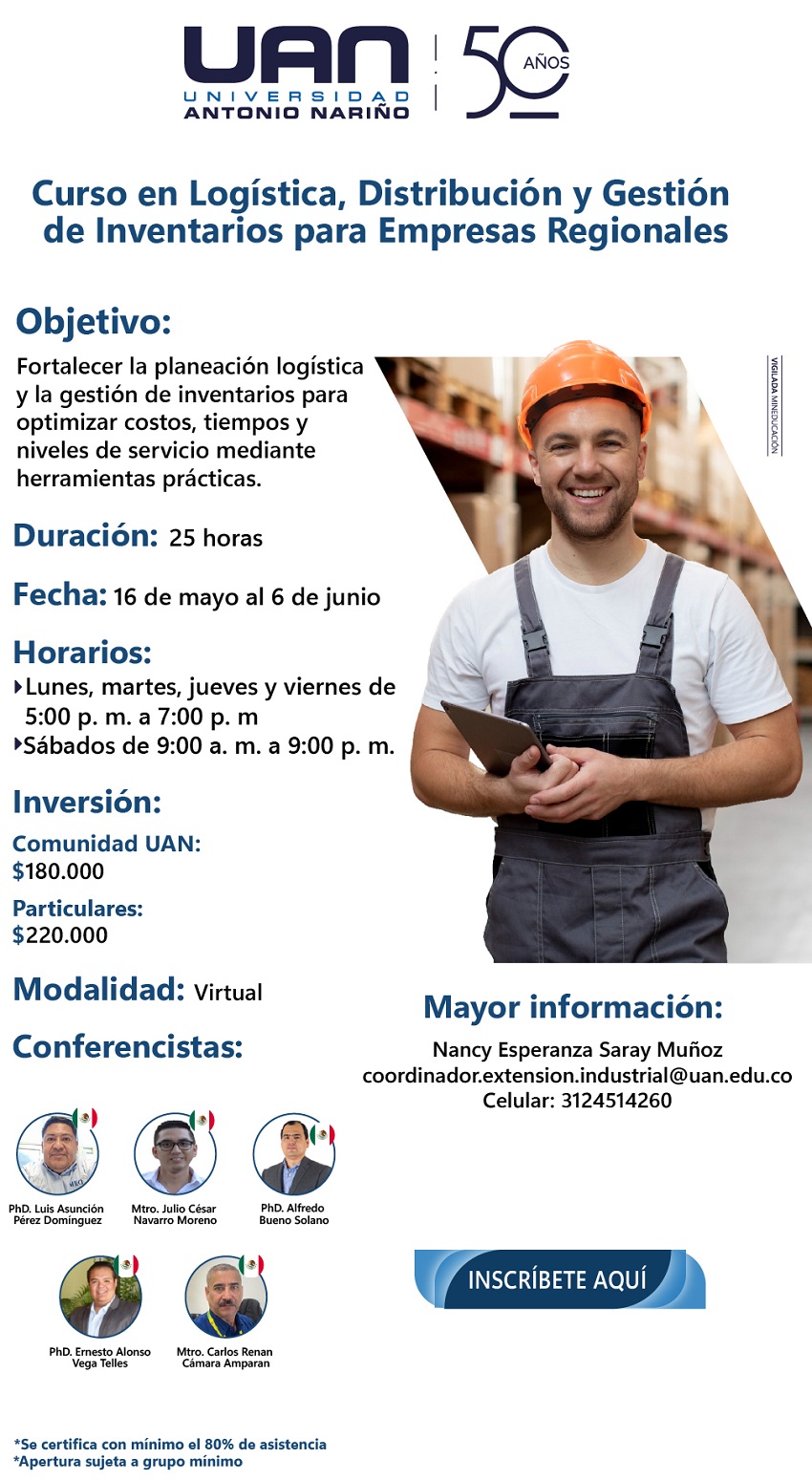 Curso: Publicación del Curso en logística, distribución y gestión de inventarios para empresas regionales