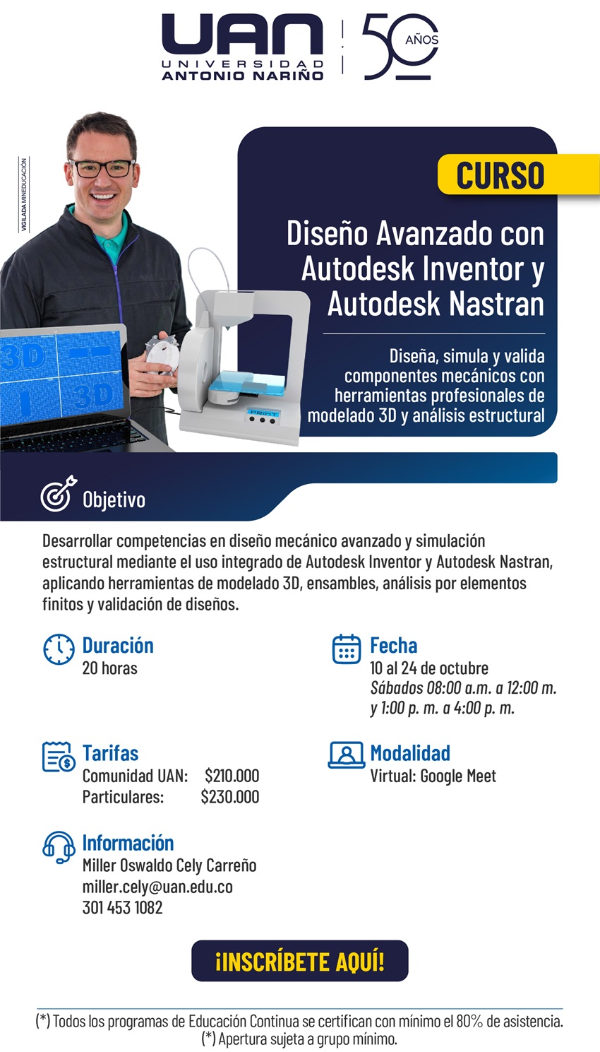 DisenoAvanzadoAutodeskInventorAutodeskNastran TunjaVirtual M