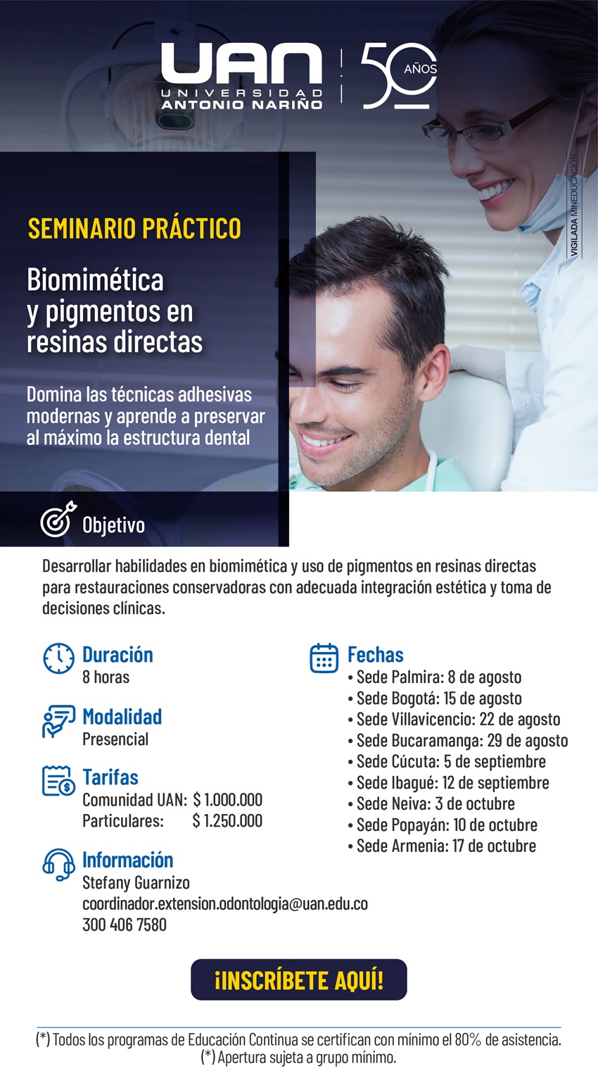 Seminario practico: Biomimética y pigmentos en resinas directas
